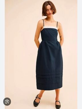  Anthropologie Sleeveless Poplin Midi Dress Size S